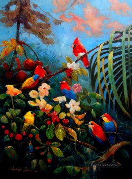 perroquets couleurs vives Peinture à l'huile